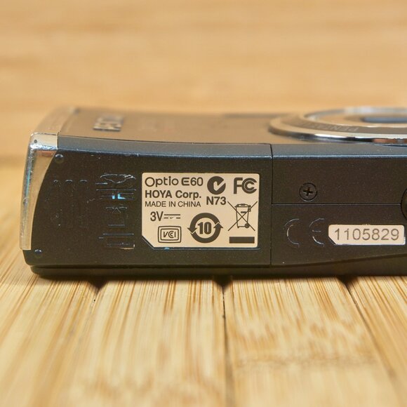 Pentax Optio E60 10.1MP Digital Camera, with 3X Optical Zoom, Black - Picture 9 of 9